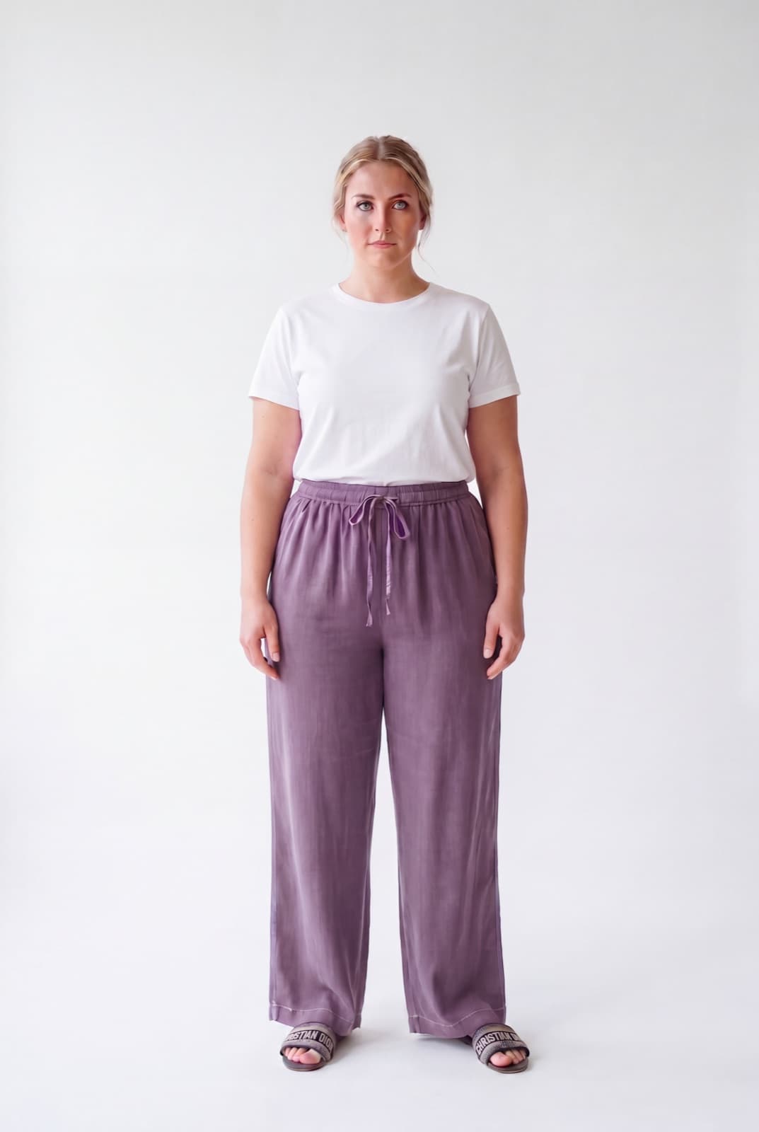 Yıkamalı Tensel Pantolon — Lila